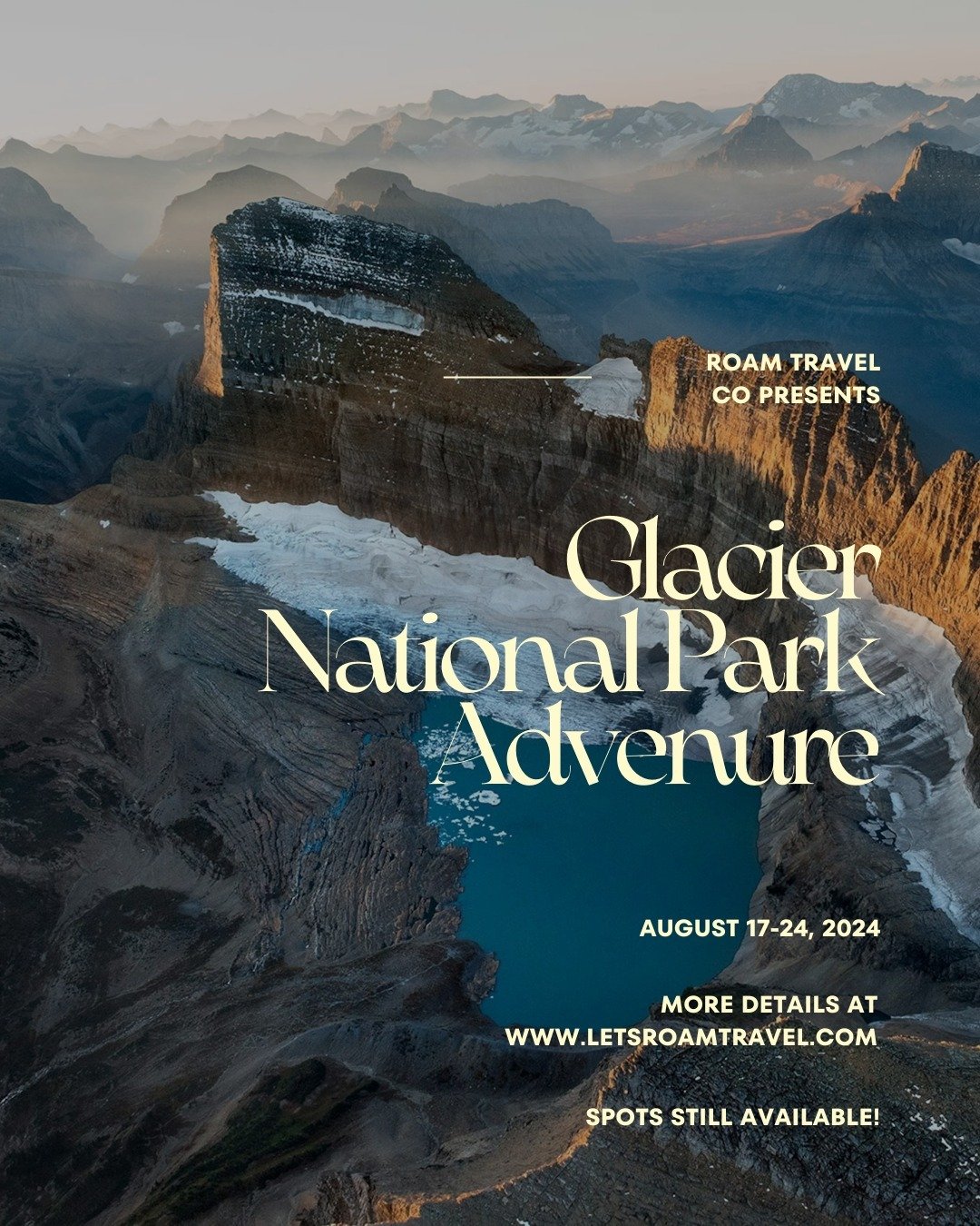 We still have a few spots available for our first small-group trip to @glaciernps, August 17-24, 2024. Book your spot today, this is a bucket-list destination for anyone interested in national parks, hiking, and the great outdoors!